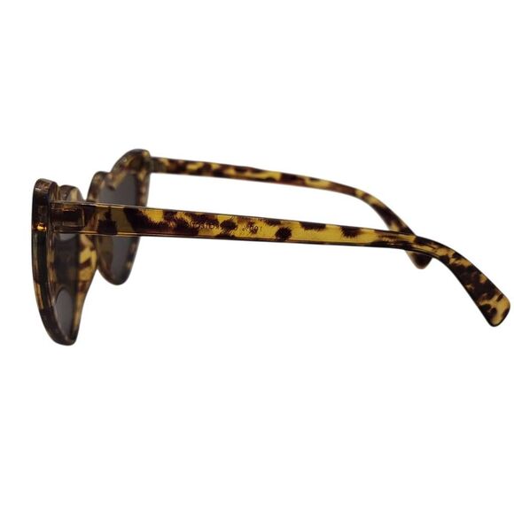 Heart Shaped Cats Eye Leopard Sunglasses with NEW Soft Leather Case - Picture 6 of 11